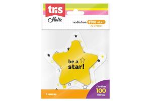 Bloco Adesivo Lembrete Holic Star T001 Star 70Mmx70Mm 100 Folhas - Tris