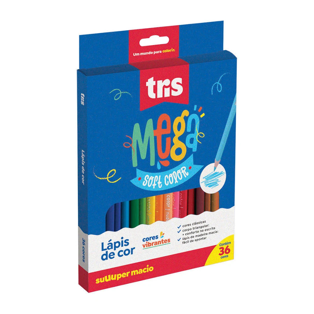 Lápis de Cor Soft Color 36 Cores - Tris