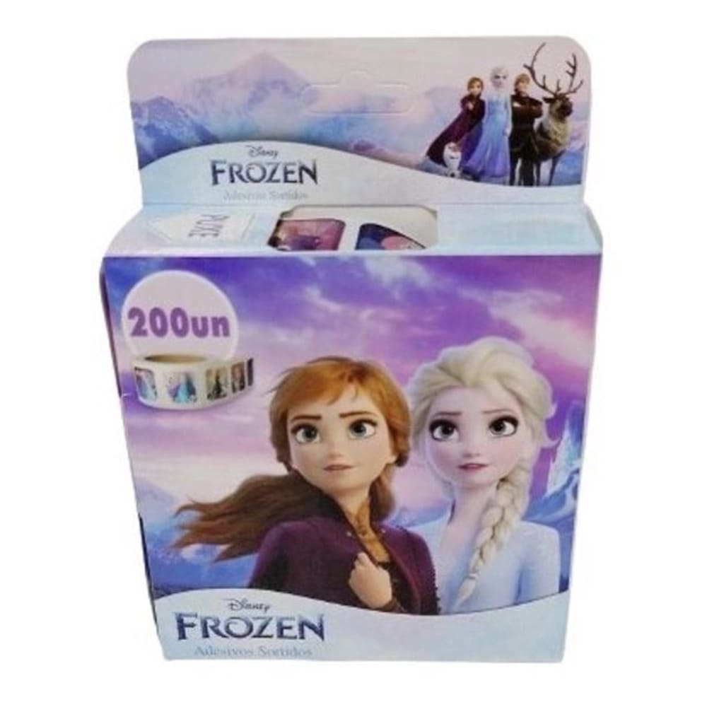 Rolo Adesivos Frozen Disney 200 Unidades - Vmp