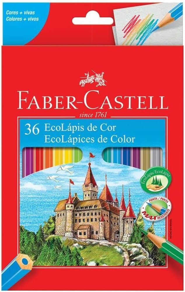 Lápis de Cor Ecolapis 36 Cores - Faber Castel