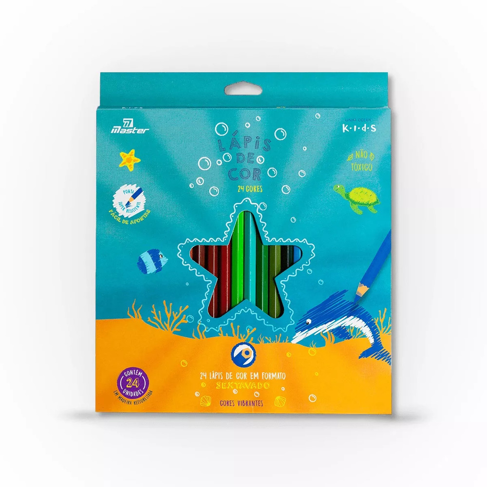 Lápis de Cor Ocean Kids 24 Cores - Master