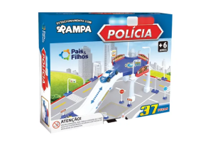 Estacionamento com Rampa Polícia 37 Peças Pais e Filhos